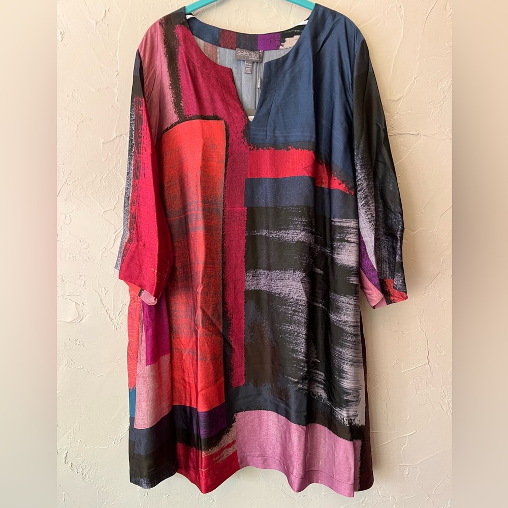 Selection by Ulla Popken Berry/Multi-colored tunic dress